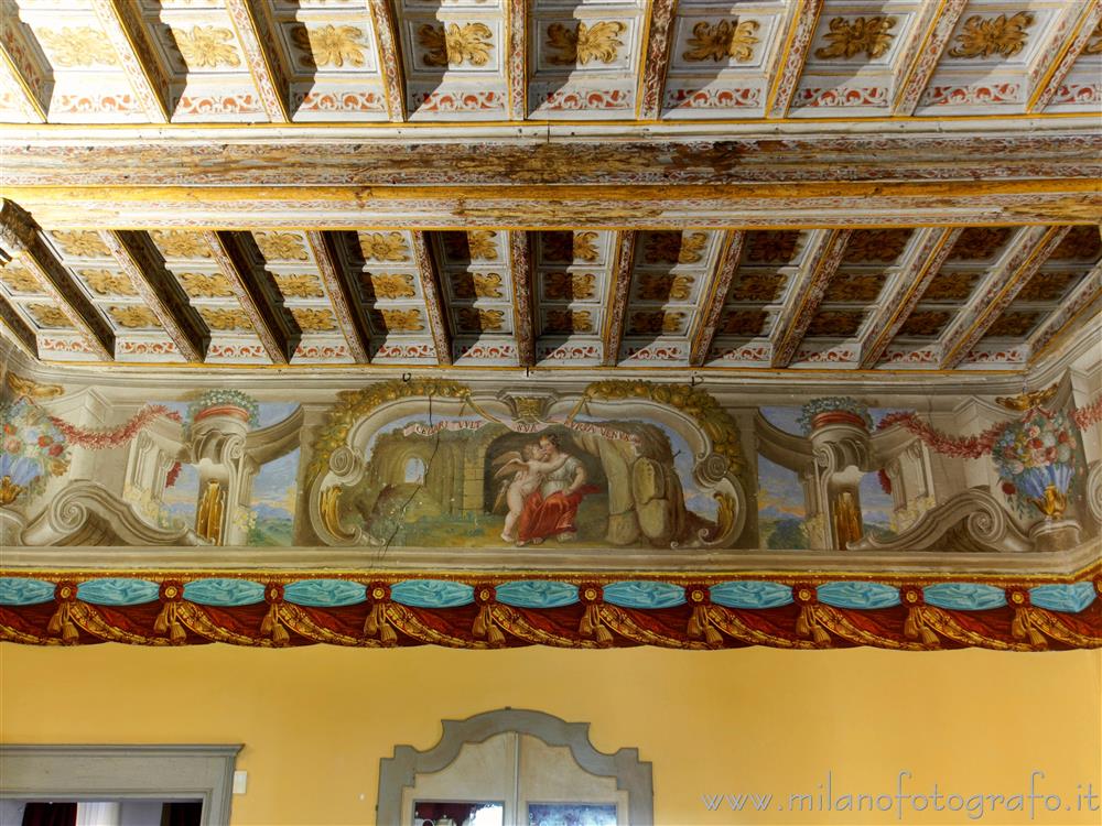 Cossato (Biella, Italy) - Baroque decorations in one of the halls of the Castle of Castellengo